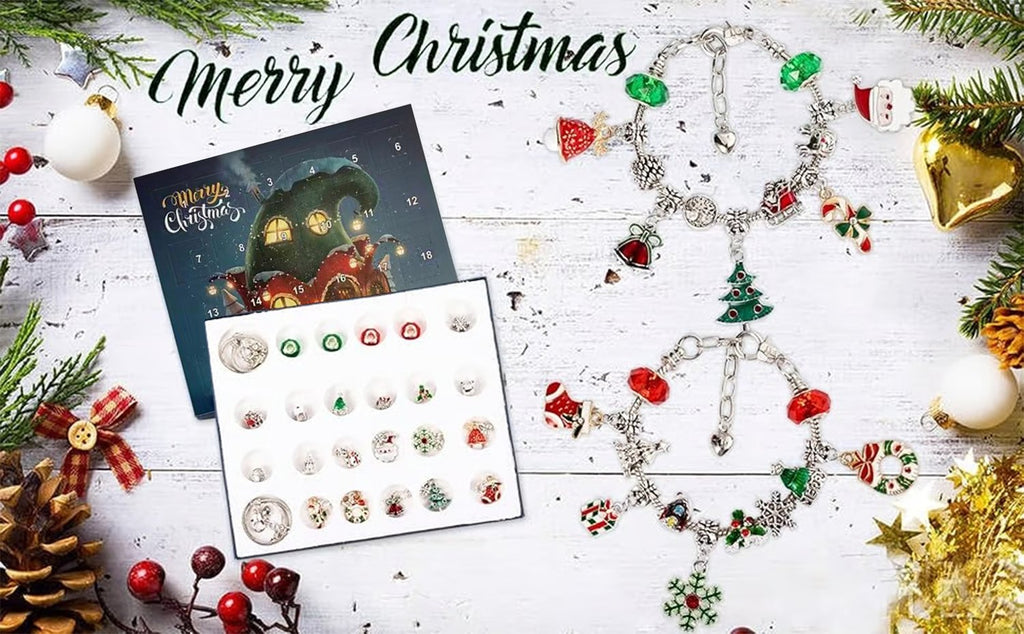 24 Pcs DIY Christmas Advent Calendar Bracelets Set