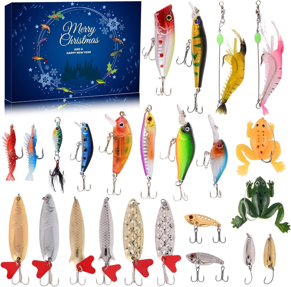 🏆2025 Christmas Hot Sale⚡ 2025 Fishing Advent Calendar - 24 Days of Fishing Lures & Gifts