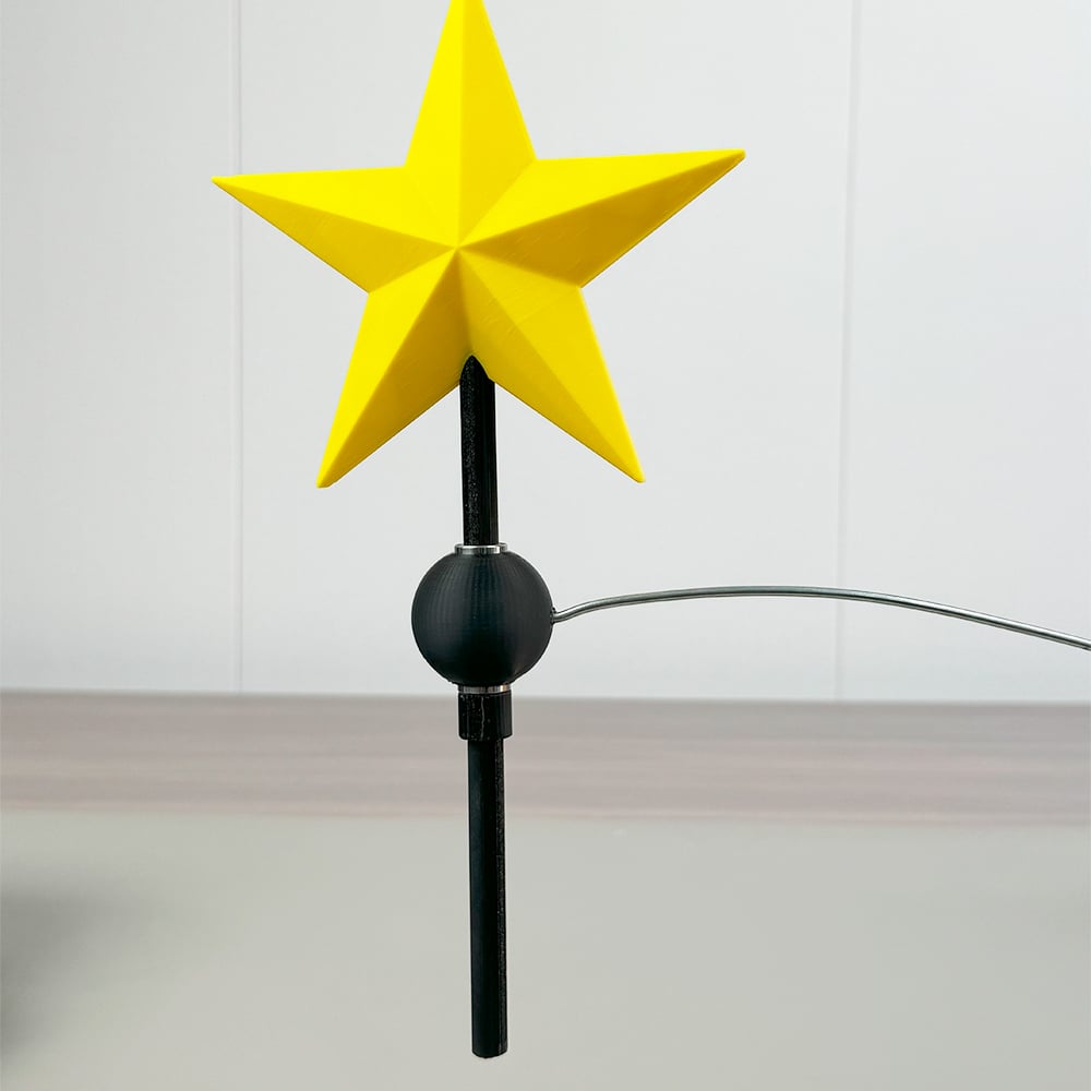 🌟3D Printed Tree Top Star Rotating Christmas Tree Decoration Plug-in