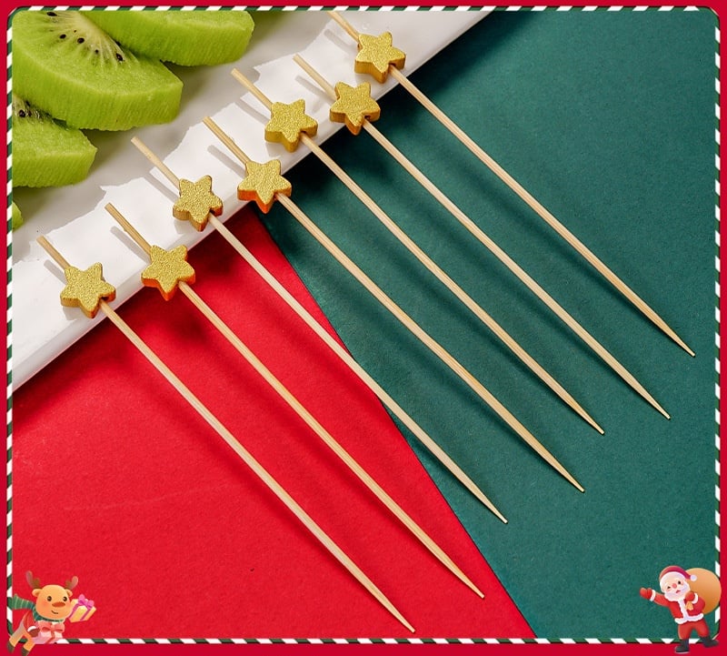 🍸️100 pieces of Christmas cocktail picks toothpick skewer decoration🍓