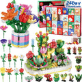 24 Days STEM Flower Bouquet Building Blocks Christmas Countdown Calendar Gifts Box