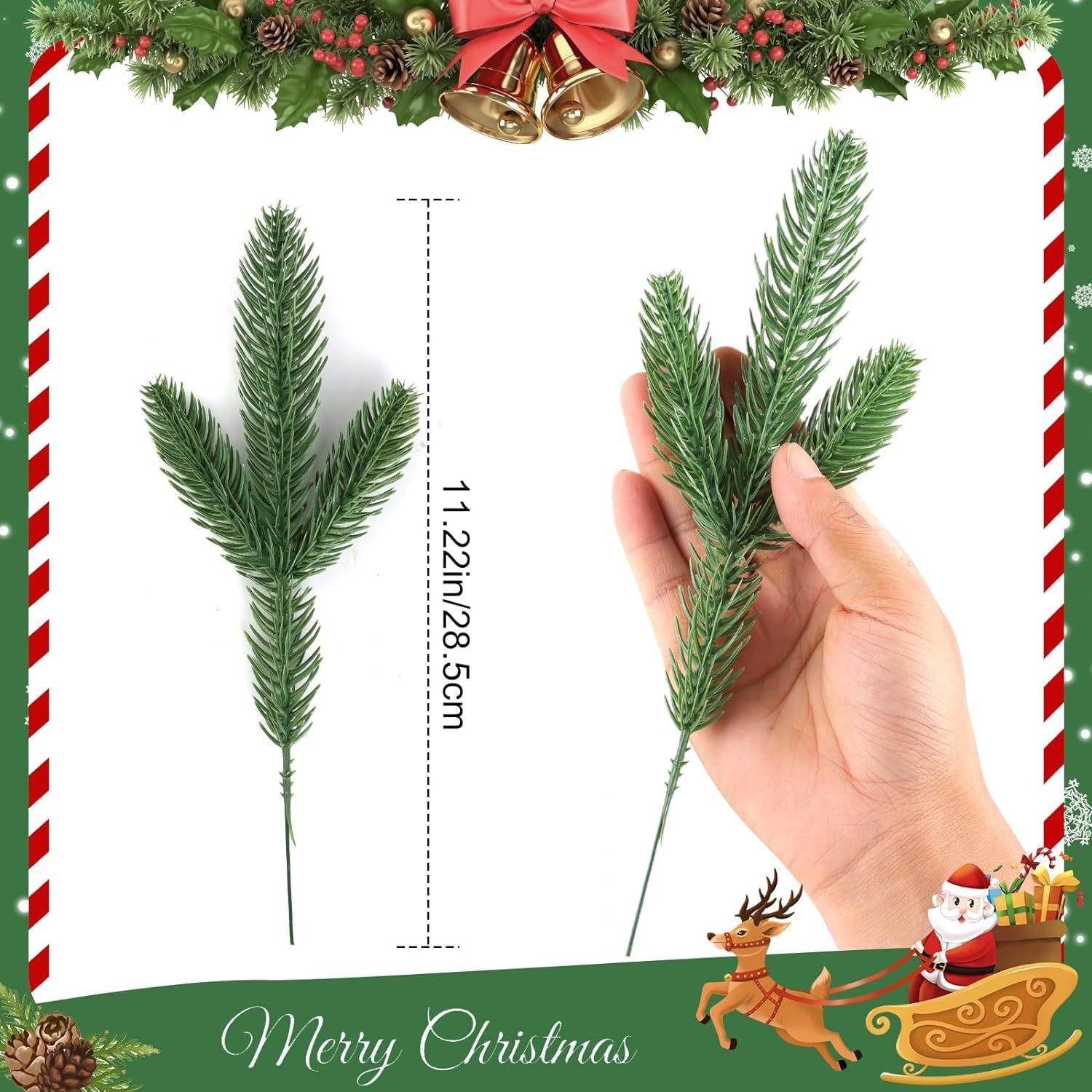 🏆2025 Christmas Hot Sale⚡ Artificial Pine Branches for Christmas Tree – 3D Faux Greenery Decorations