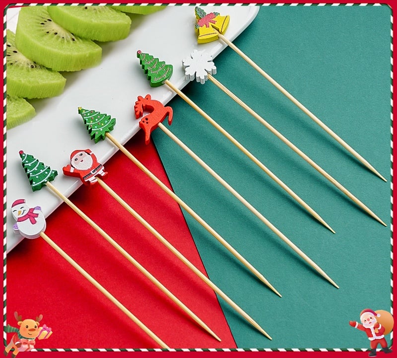 🍸️100 Pcs Of Christmas Cocktail Picks Toothpick Skewer Decoration🍓