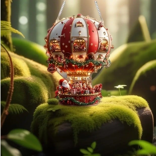 🎈2D Acrylic Christmas Hot Air Balloon Decoration