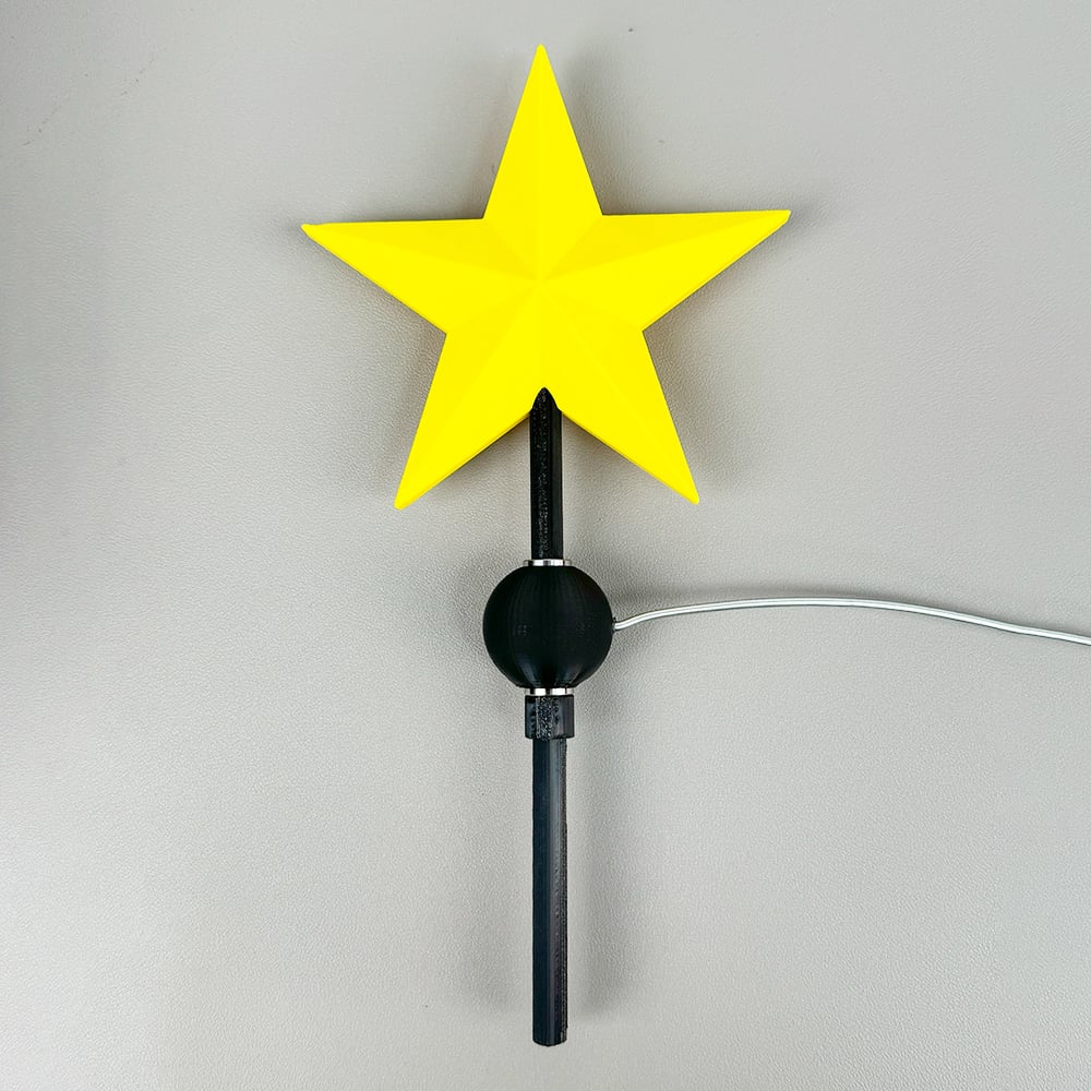🌟3D Printed Tree Top Star Rotating Christmas Tree Decoration Plug-in