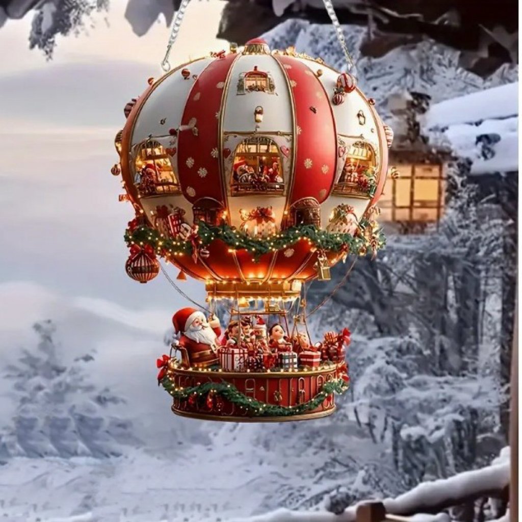 🎈2D Acrylic Christmas Hot Air Balloon Decoration
