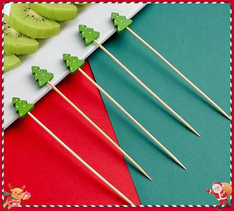 🍸️100 pieces of Christmas cocktail picks toothpick skewer decoration🍓