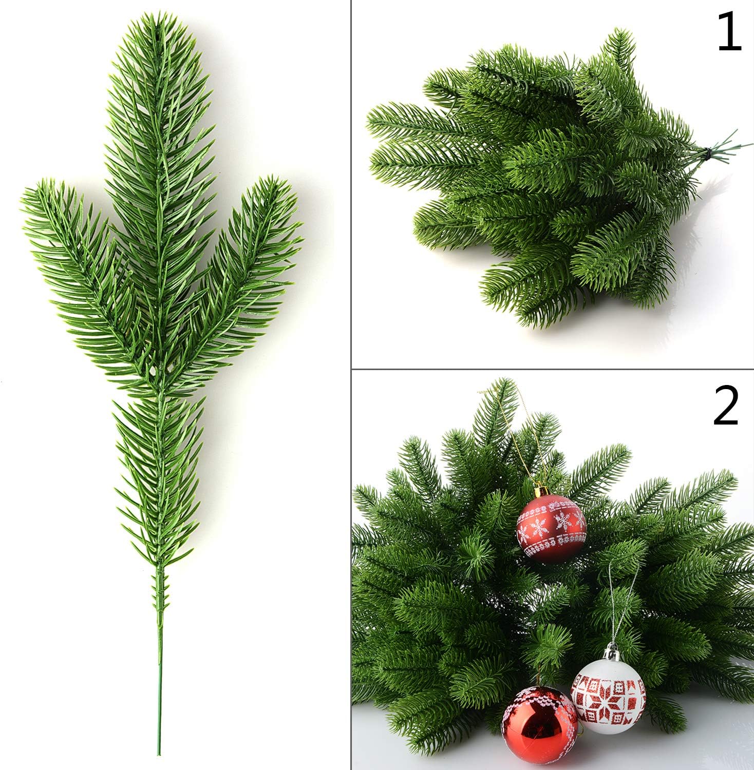 🏆2025 Christmas Hot Sale⚡ Artificial Pine Branches for Christmas Tree – 3D Faux Greenery Decorations