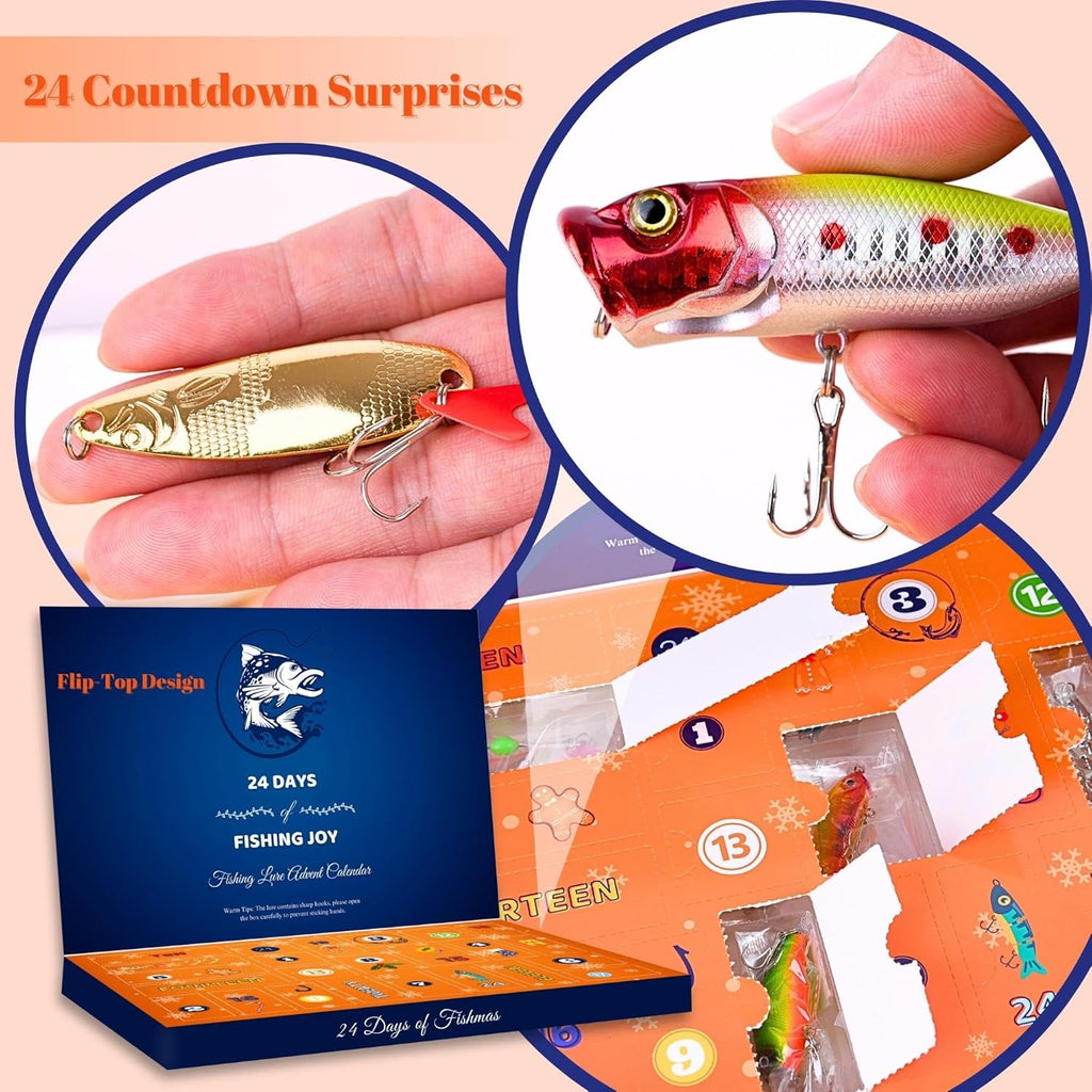 🏆2025 Christmas Hot Sale⚡ 2025 Fishing Advent Calendar - 24 Days of Fishing Lures & Gifts