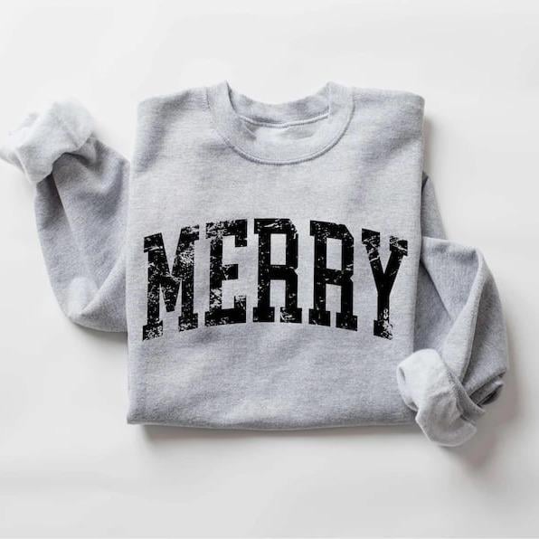 Retro Merry Sweatshirt, Merry Christmas Sweatshirt