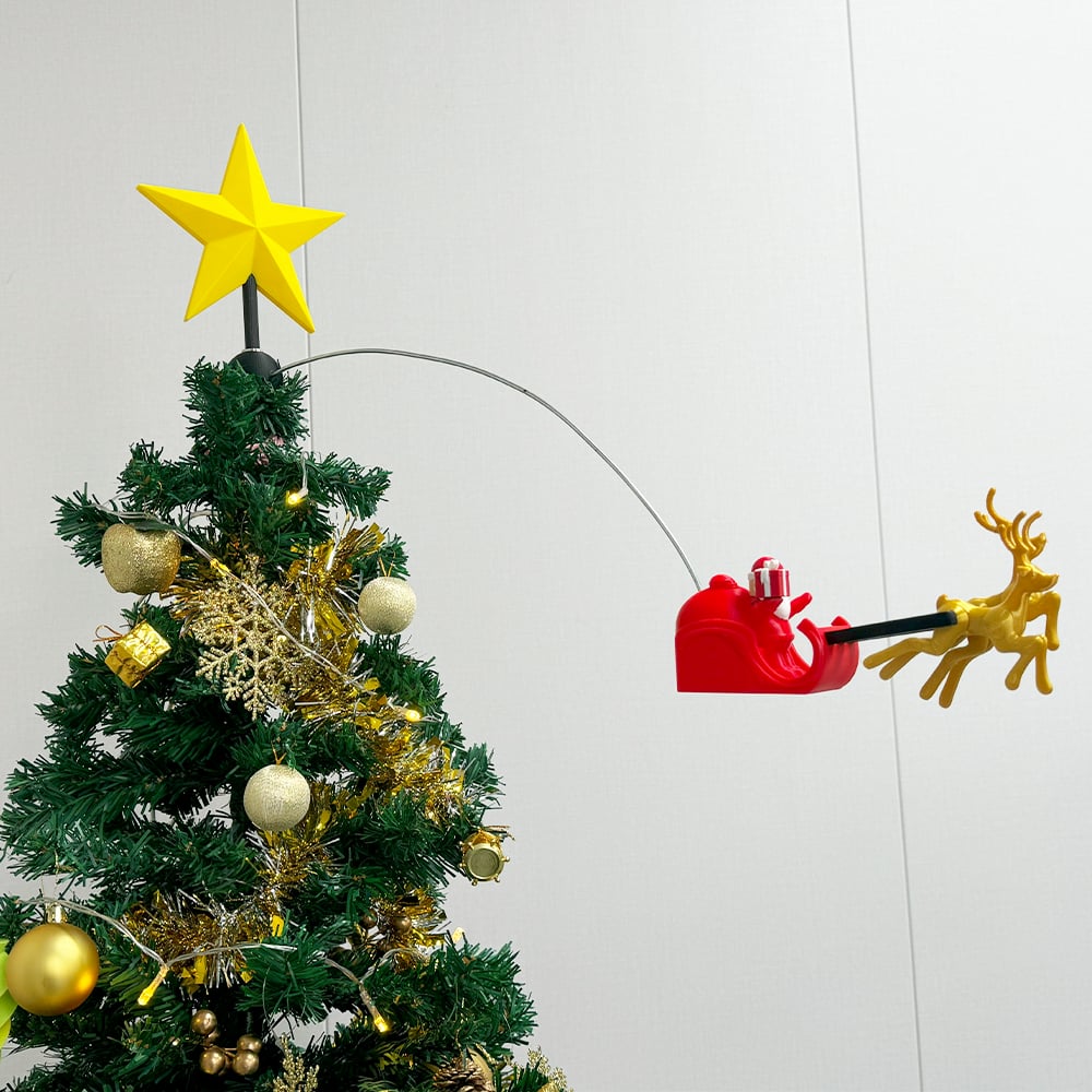 🌟3D Printed Tree Top Star Rotating Christmas Tree Decoration Plug-in