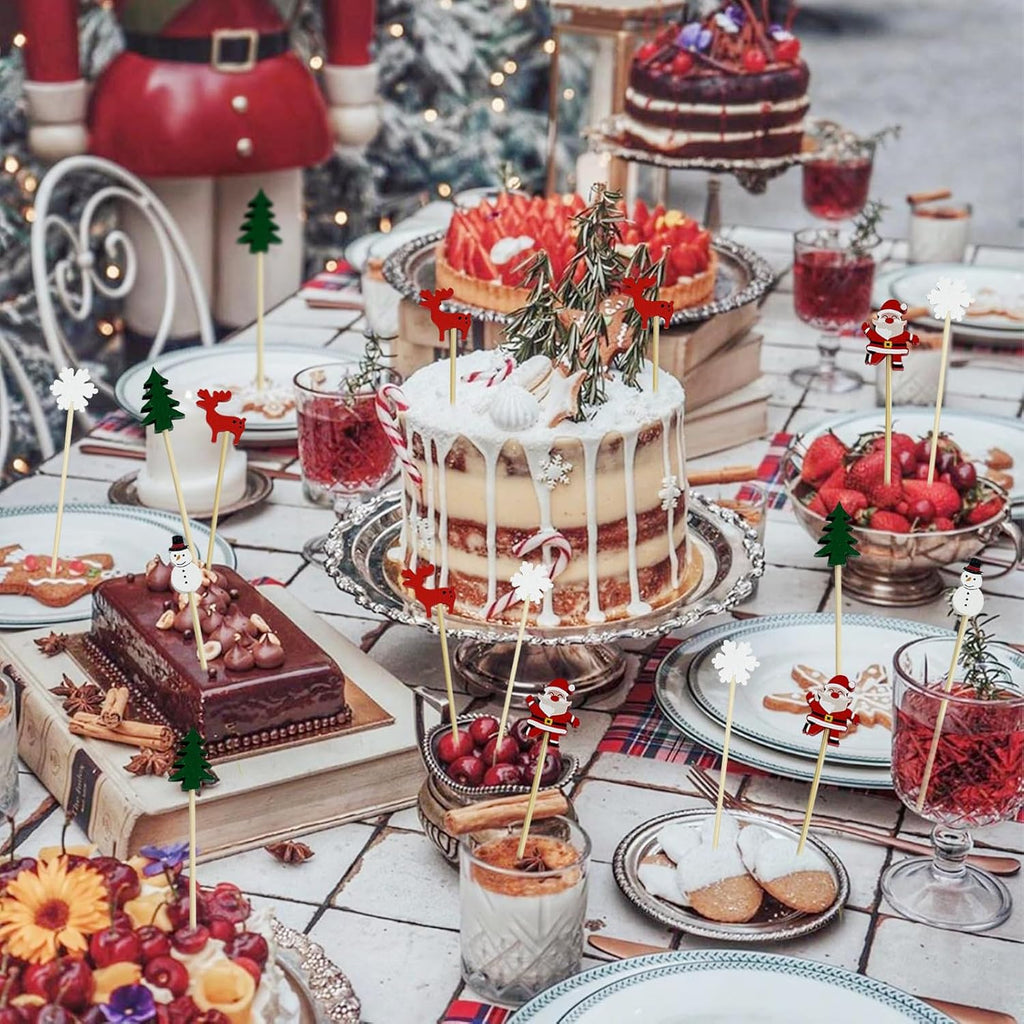 🍸️100 pieces of Christmas cocktail picks toothpick skewer decoration🍓