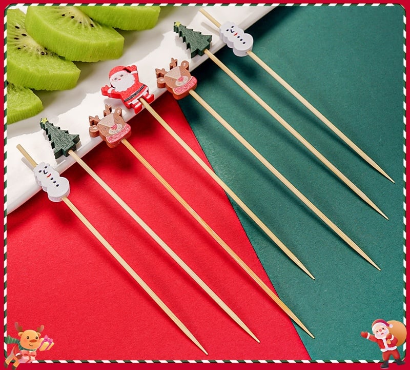 🍸️100 Pcs Of Christmas Cocktail Picks Toothpick Skewer Decoration🍓