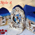 🎄Handcrafted 3D Nativity Scene Christmas Scene Greeting Card